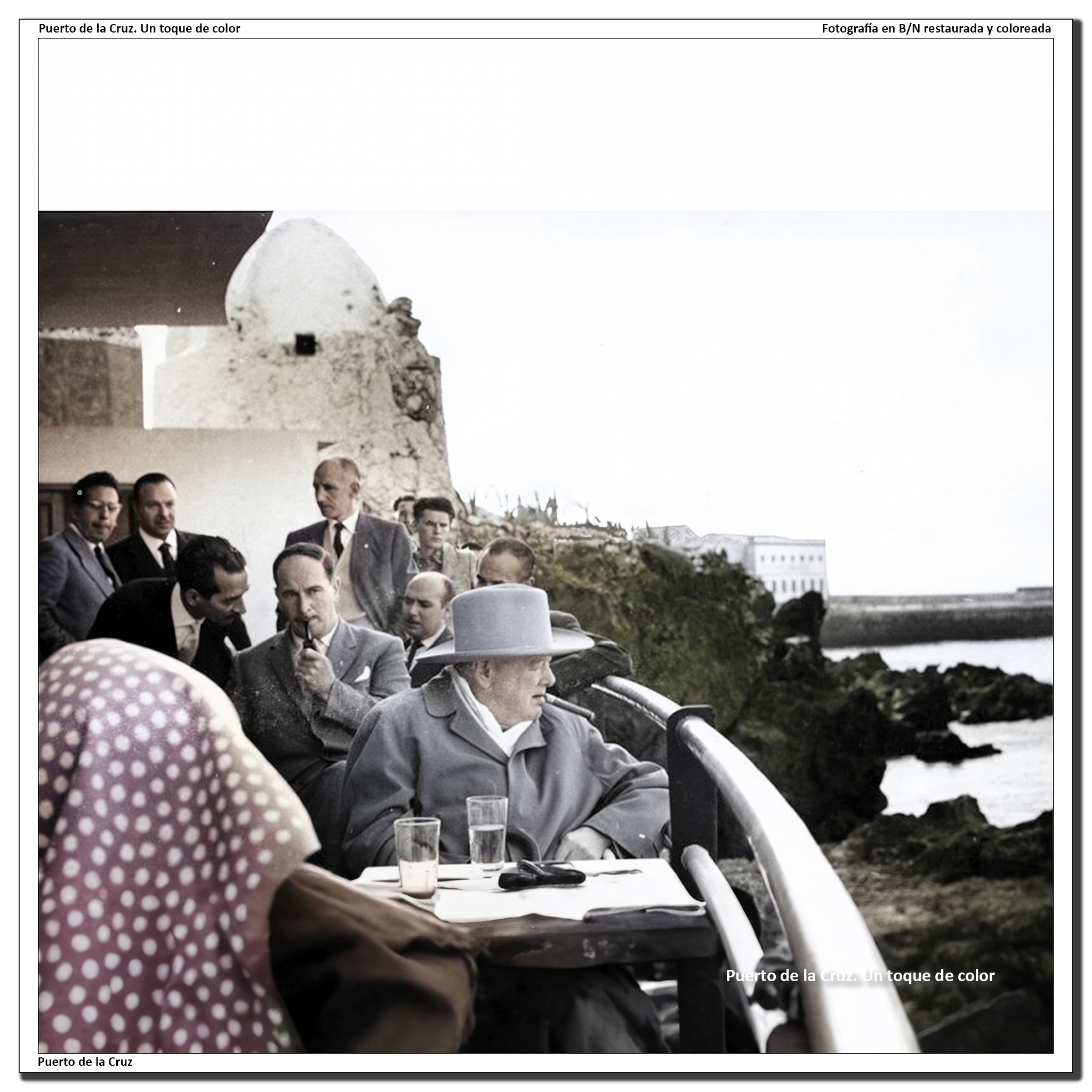 Sir Winston Churchill en la terraza del Lido San Telmo – 1959
