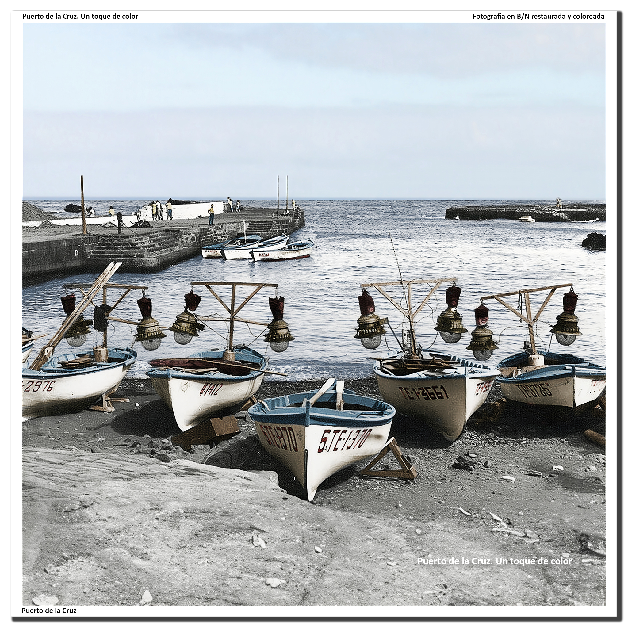 Falúas con sus luceros a la espera de la noche para la faena – 1960
