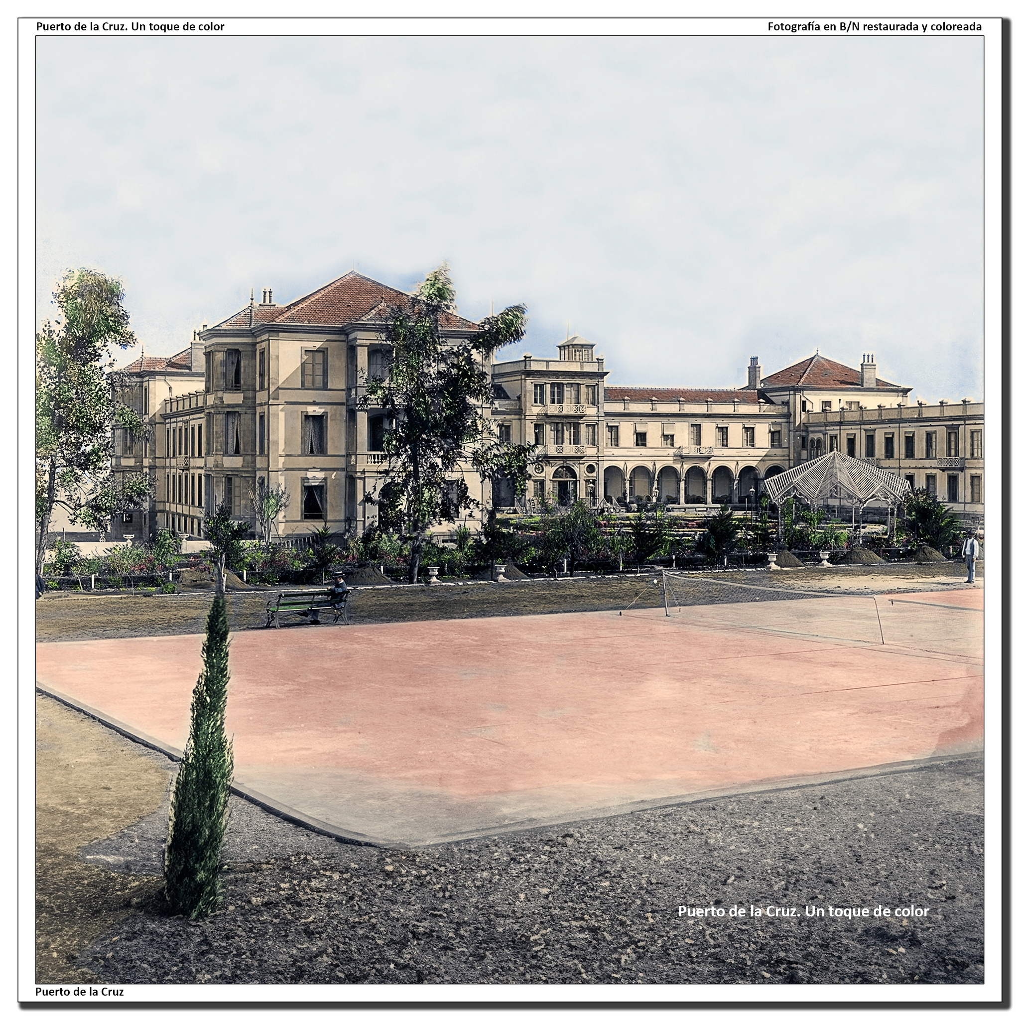 Hotel Taoro, el jardín francés y su cancha de tenis – 1900