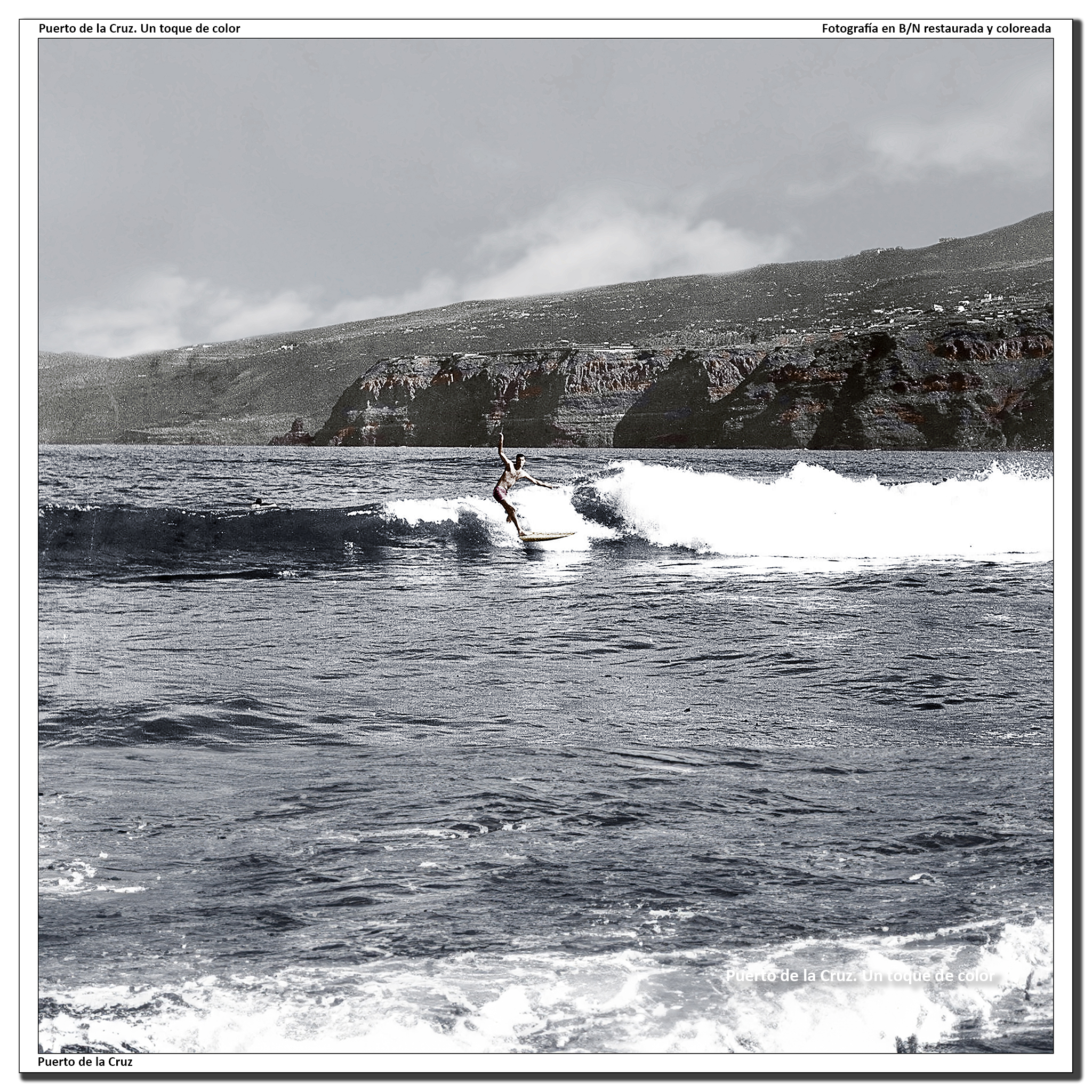 Playa Martiánez: Surfista Peter Troy – 1963