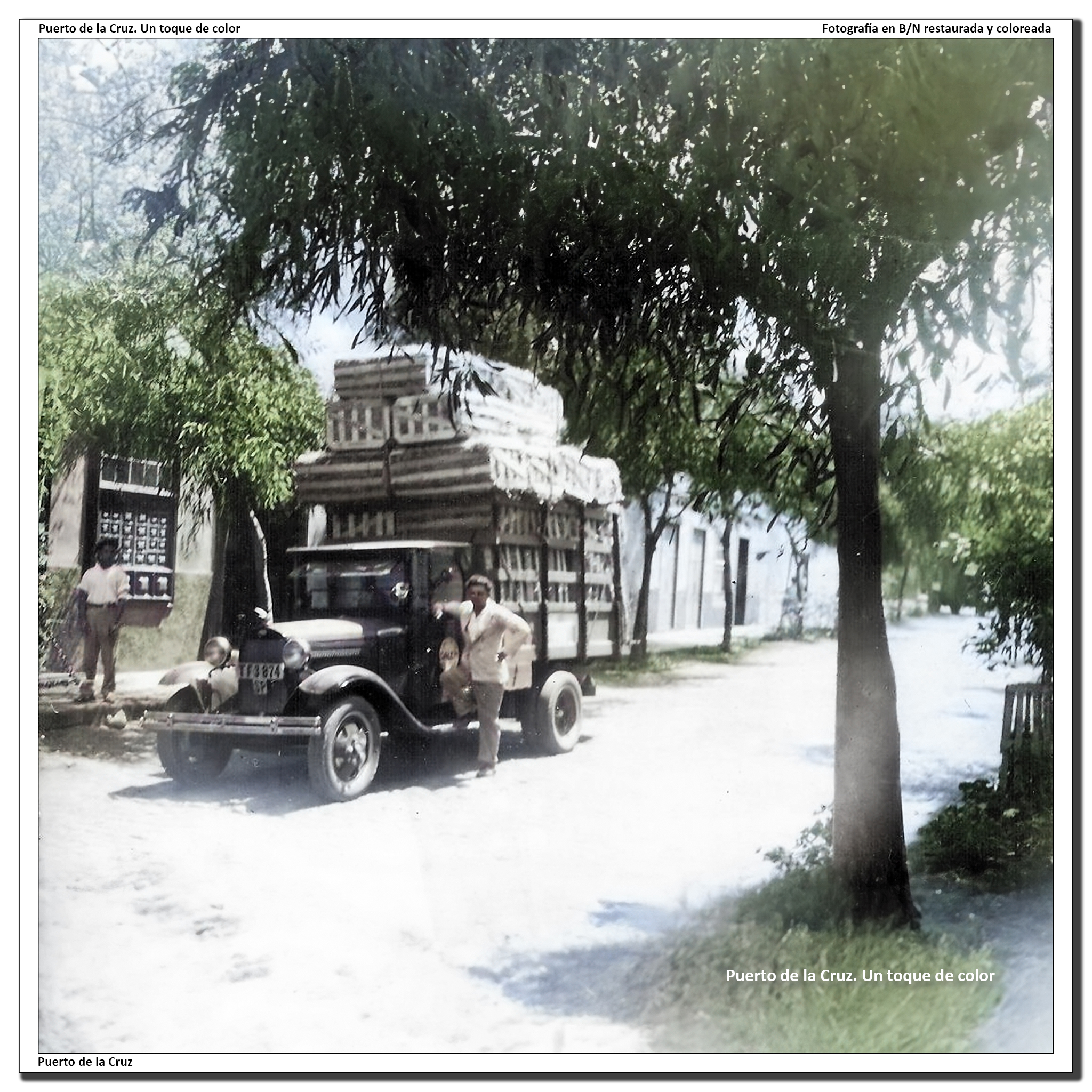 Camión cargado de huacales de plátanos – 1931
