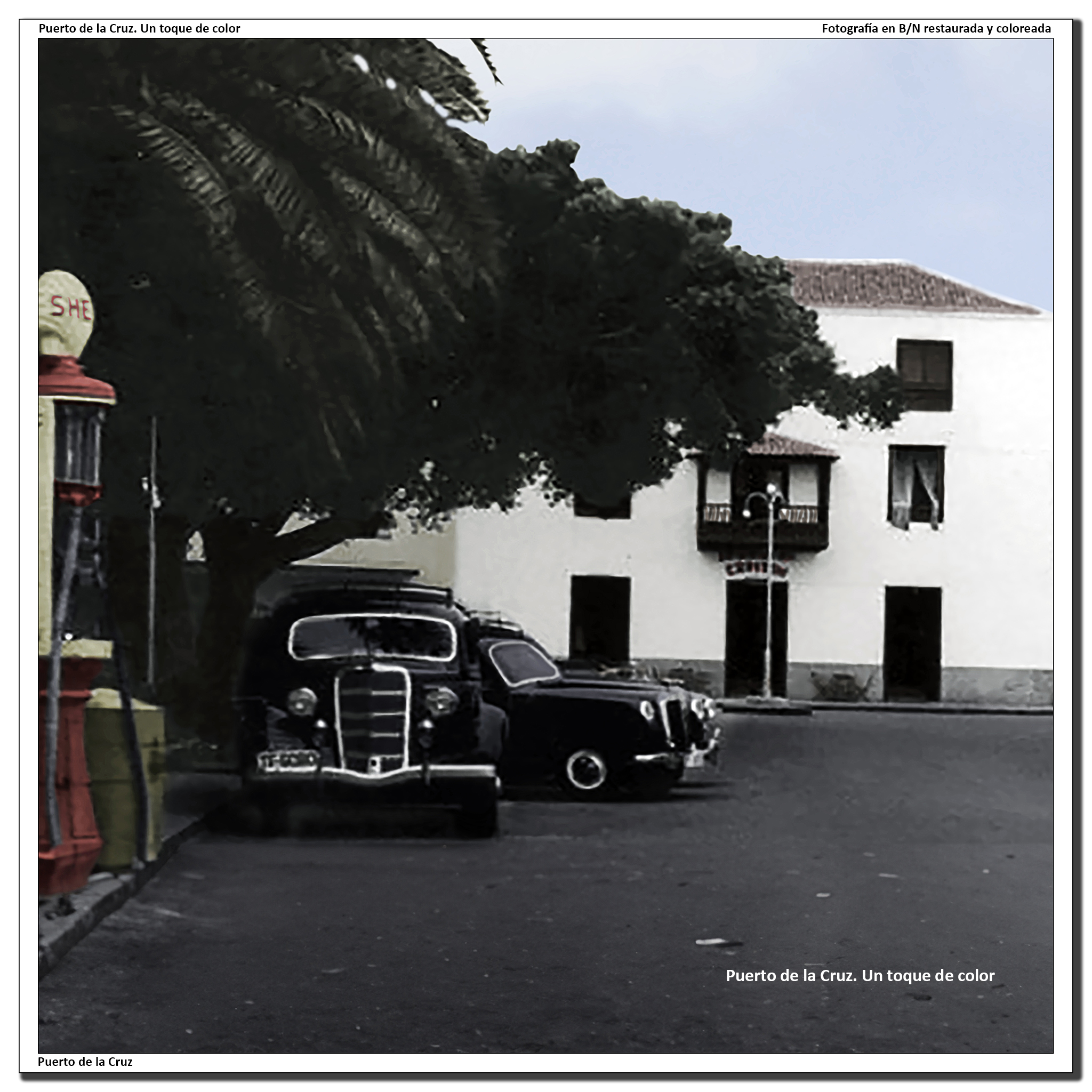 Plaza del charco, taxis y bar capitán – 1950