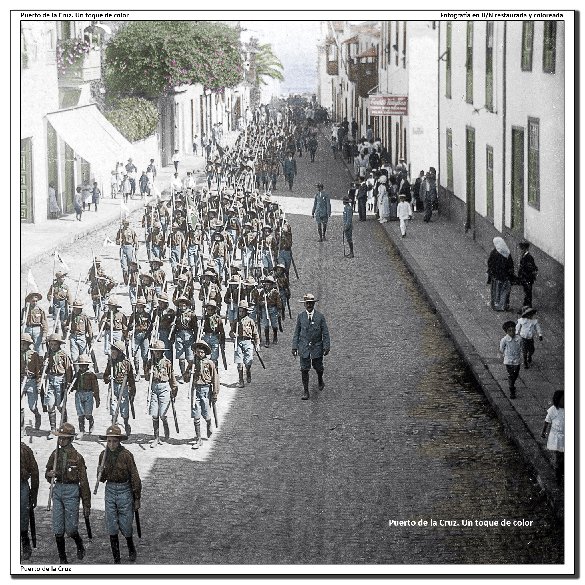 Exploradores de Las Palmas de Gran Canaria por la calle San Juan – 1915