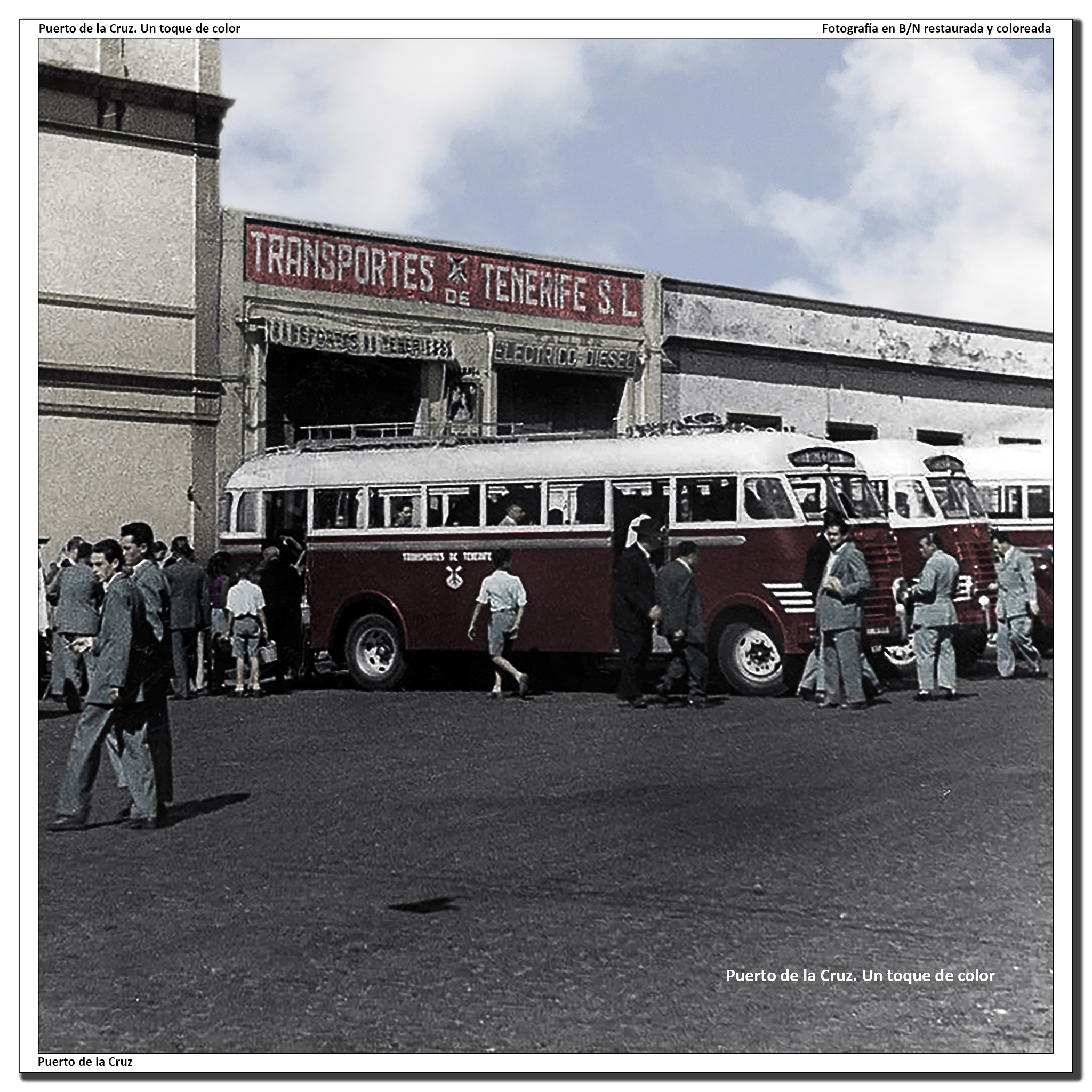 Parada de guaguas en Calle la Marina – 1960