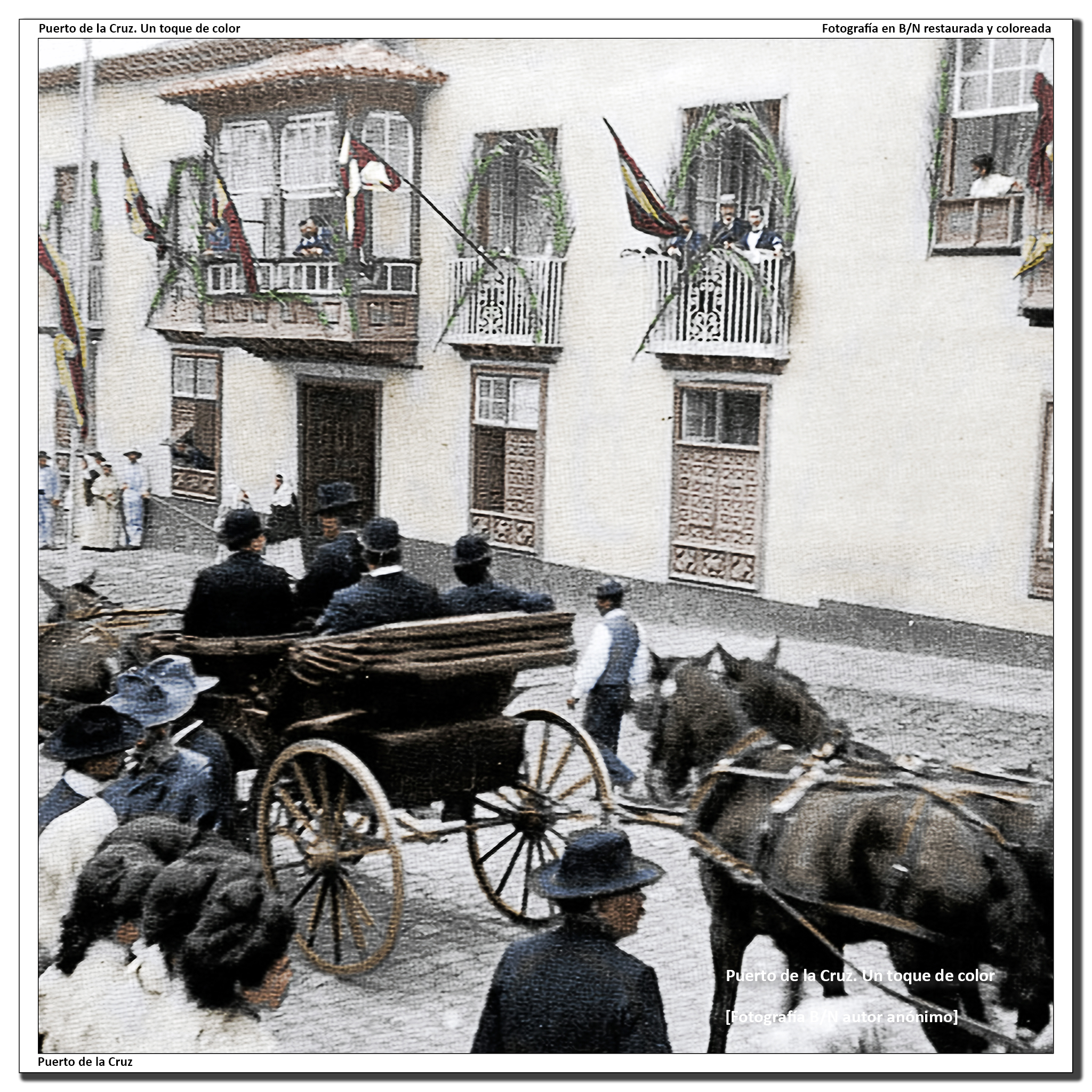 Comitiva de Alfonso XIII ante el hotel Marquesa – 1906