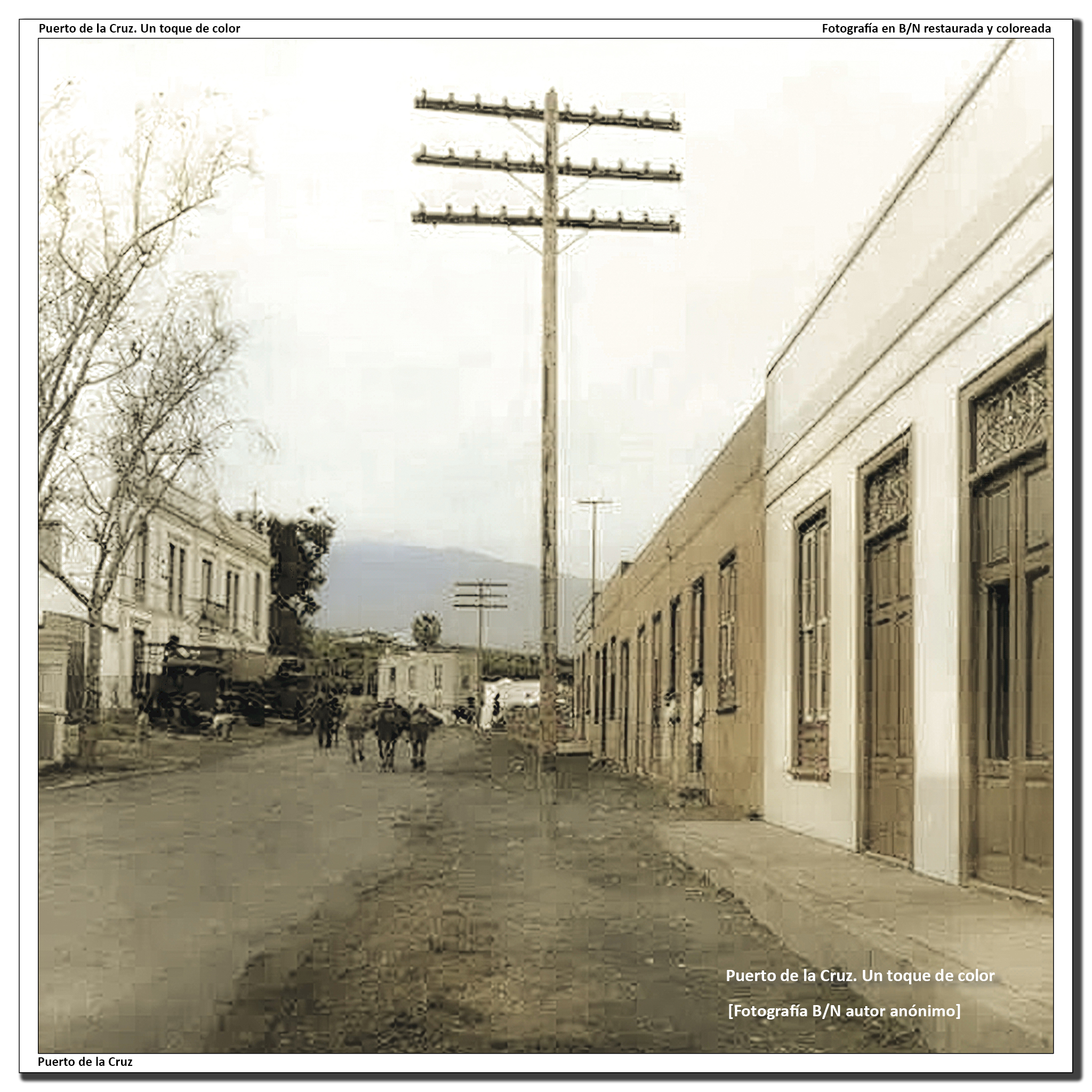 Carretera Las Cabezas y poste de telefonía – 1930